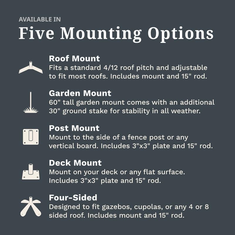 EZ Vane Steel Eagle Weathervane with Wind Cups — Deck Mount
