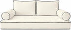 Cottington Lane 6 Piece Outdoor Daybed Cushion Cover Set, Twin Size Fitted 39" x 75" with 6" Deep Fit, Waterproof Indoor Daybed/Porch Swing Bed Mattress & Pillow Bolster Cushion Cover, Taupe