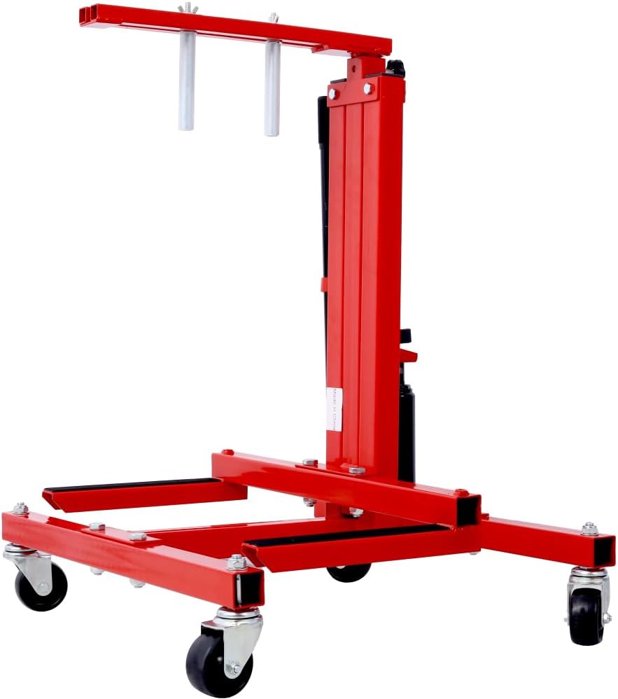 Hydraulic Car Lift, Jack Lifter for Car Door Installation and Removal, Red Steel Mobile Jack Stand with Hoist Dolly, Professional Tool for Garage Workshop, 2025 Upgrade, 1 Pack
