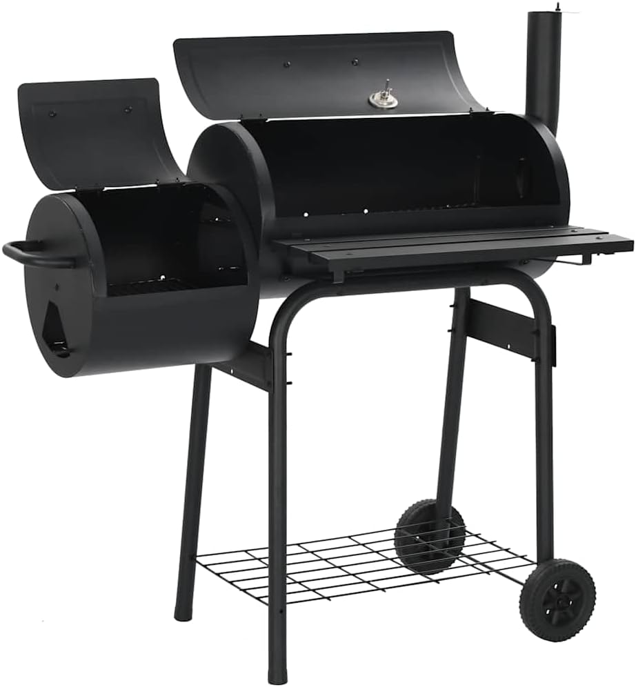 Steel BBQ Smoker Grill with Thermometer