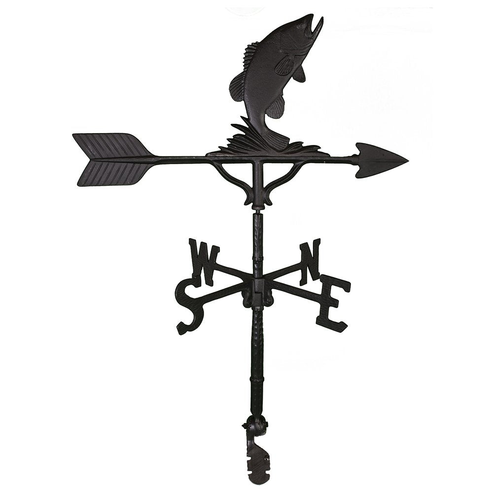 Montague Metal Products Aluminum Bass Weathervane - Deluxe, Gold