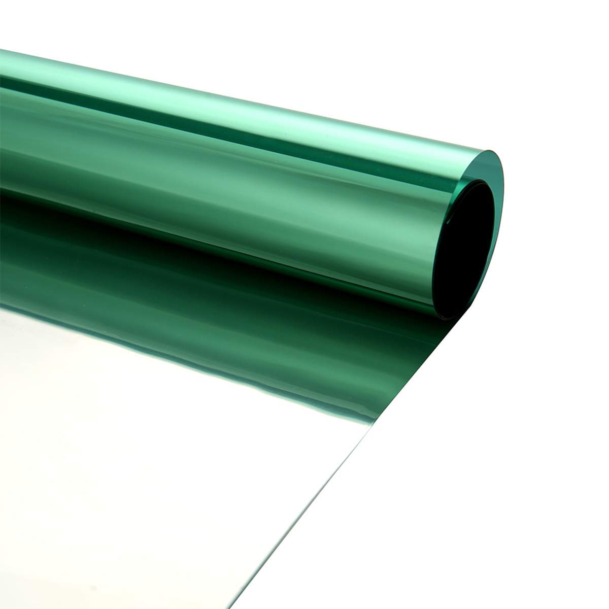 One Way Privacy Window Film Mirror Effect Adhesive Sun Blocking Reflective Window Tint for Glass See Out not in, 60Inch x 33Feet, Green Silver