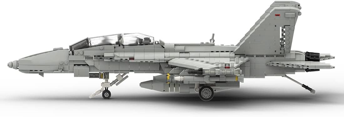 FunXylophy F/A-18E Fighter Jet Building Block Set, The Super Hornet Aircraft Model MOC Building Blocks, Military Airplane Jet Model Collection Gift for Military Enthusiasts(1483PCS)