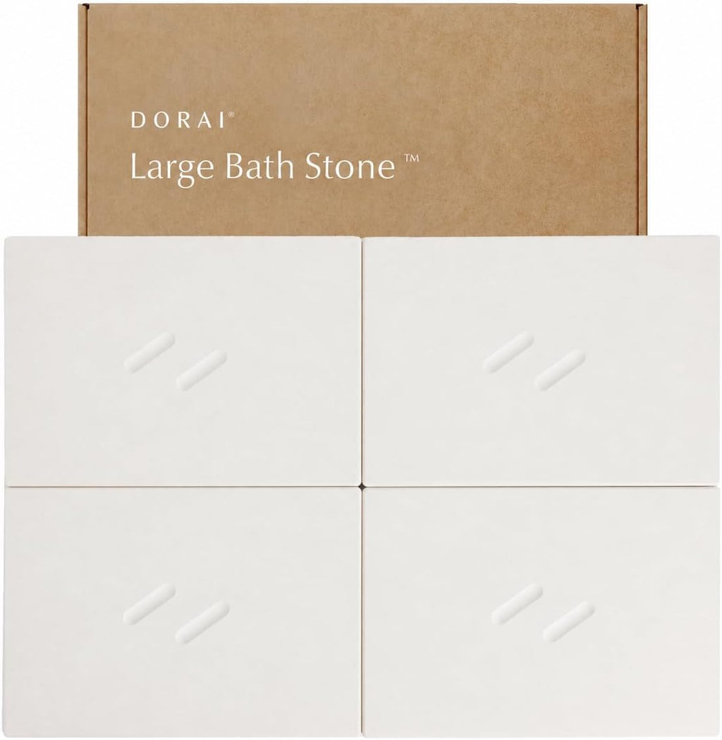 Dorai Home Stone Bath Mat for Bathroom | Quick-Drying Diatomaceous Earth Shower Mat, Non-Slip Natural Stone Modern Bathroom Rugs, Customizable Design | Sandstone, Large - 32.1" x 22.8" x 0.6"