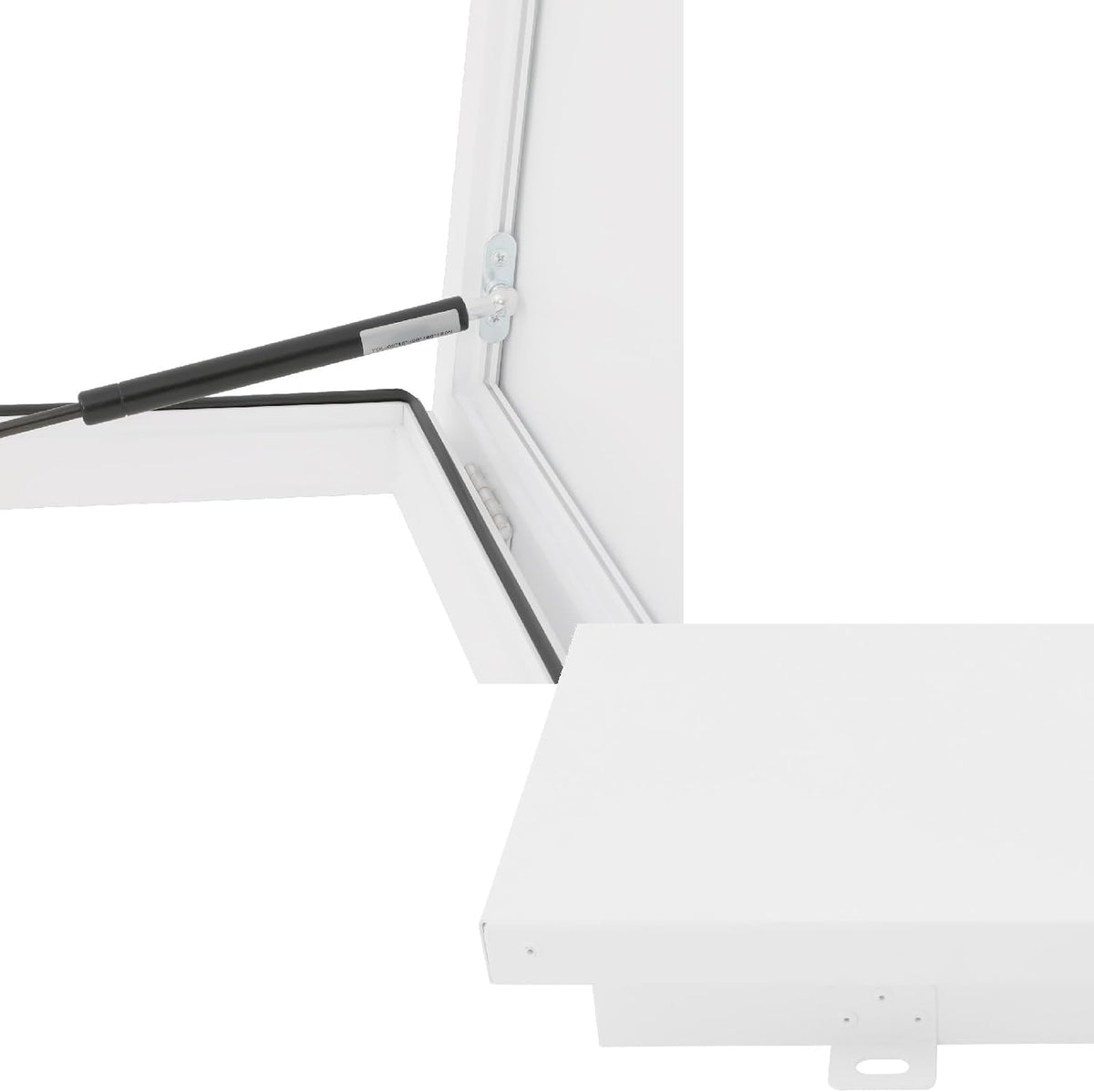 31.5" L X 31.5" W Aluminum Roof Access Hatch, Roof Security Door, Rooftop Hatch Cover Plate for Wellhead Lid, Cellar Cover (White-31.5inch)