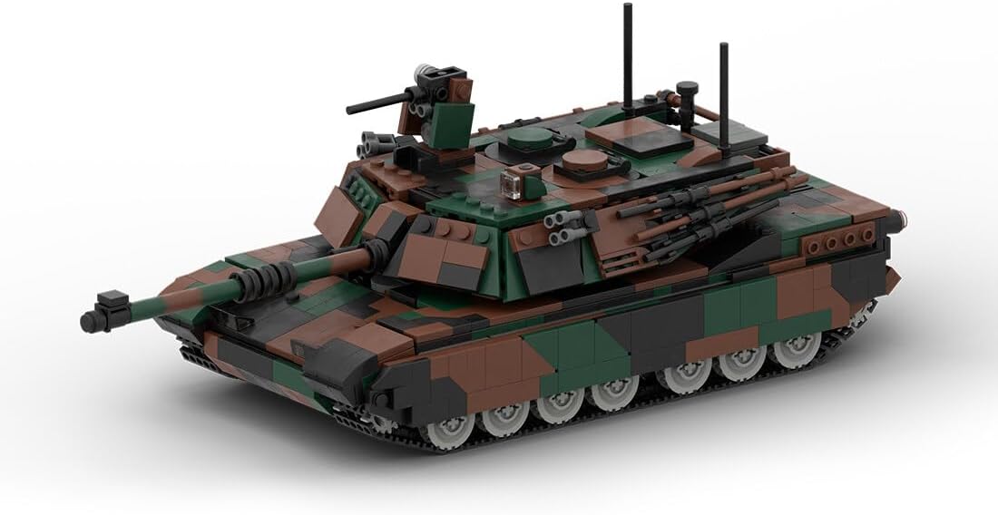 Military Tank Building Set, M1A2 Tank Model Assembly Building Blocks Set, MOC Tank Model for Teen Adults (1211PCS/Camo Green), LCWU027H82XCCBU34167