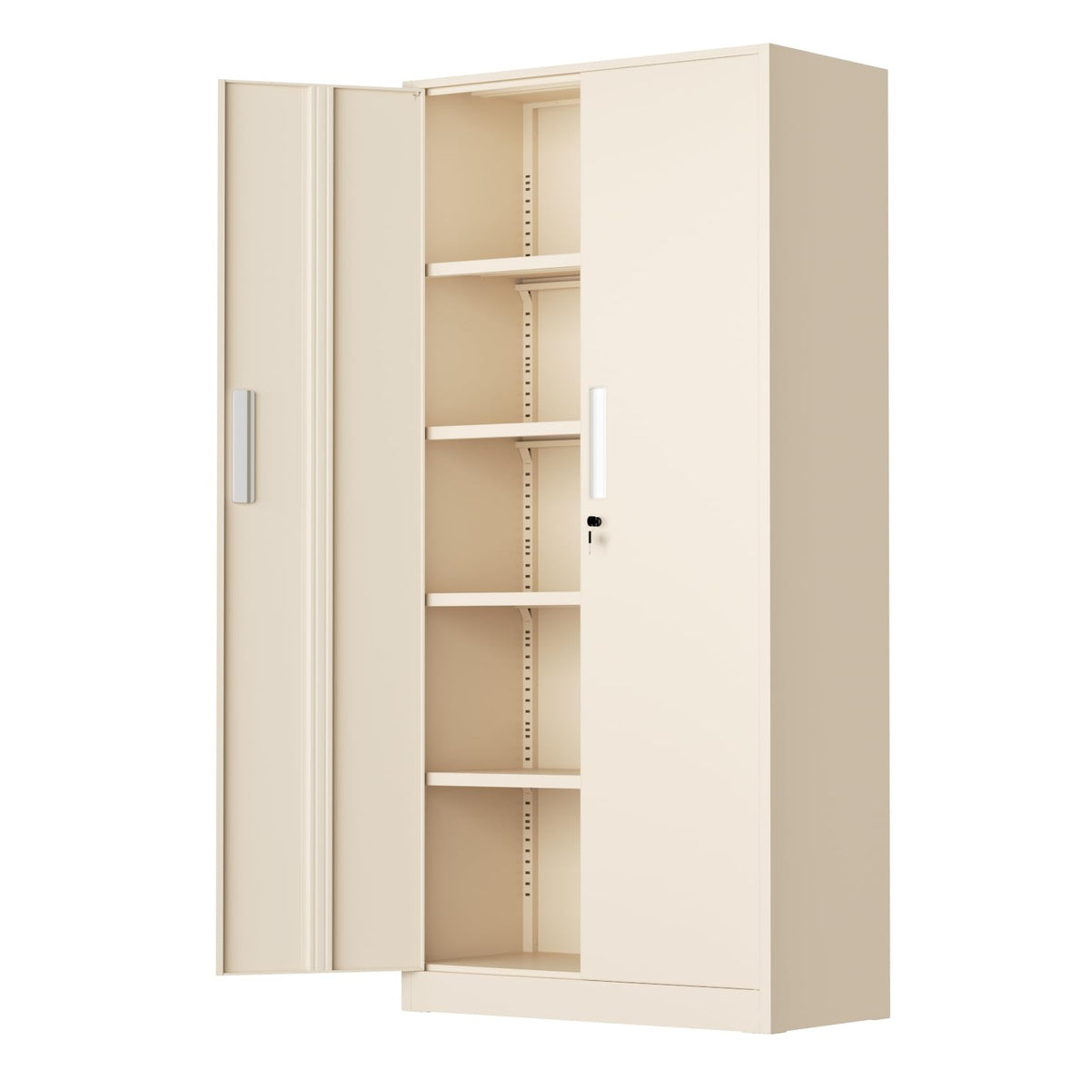 Bonusall 72" Metal Garage Storage Cabinet - 900lbs Heavy Duty Steel Cabinet with 3-Point Locking System & 4 Adjustable Shelves, Lockable Tall Storage for Garage, Office, Warehouse - Black & Red