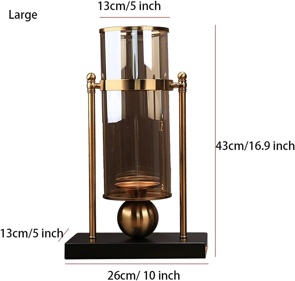 Candle Holders for Home Decor， Candle Holder Vintage Metal Candlestick with Glass Screen Cover Accent Display for Home Wedding Candlelight Dinner Decor Holiday Candle Holders(Set)