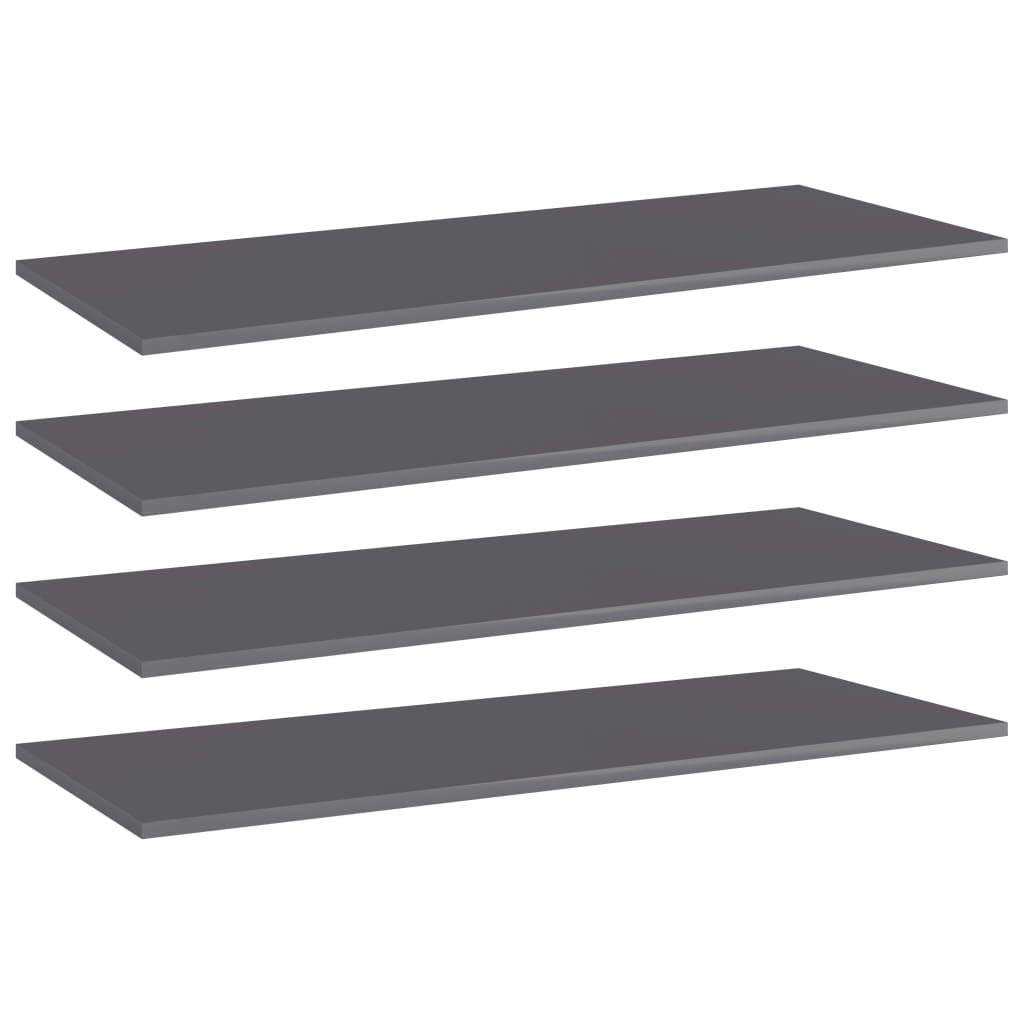 8 Pcs Wall-Mounted Shelf Boards, 15.7 x 15.7 Inch Square Bookshelf Boards, Engineered Wood Display Shelves with High Gloss Black Finish for Home Office Study Storage and Organization