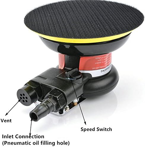 Air Random Orbital Sander 5 Inch Pneumatic Polishing Disc Dual Action PowerGrinding Tool