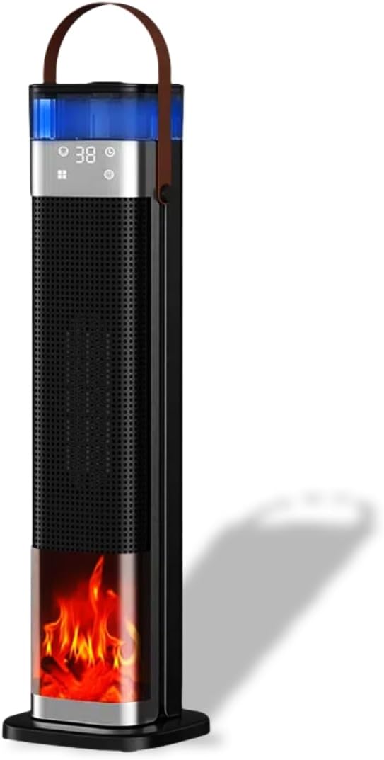 Portable Space Heater & Humidifier 2-in-1 Combo, Fast Heating Ceramic Heater with Ultrasonic Mist, Remote Control, Touch Screen, 12H Timer, Tip-Over & Overheat Safety, for Home Office