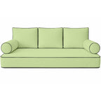 Cottington Lane 5 Piece Outdoor Daybed Cushion Cover Set, Twin Size Fitted 39" x 75" with 6" Deep Fit, Waterproof Indoor Daybed/Porch Swing Bed Mattress & Pillow Bolster Cushion Cover, Light Grey