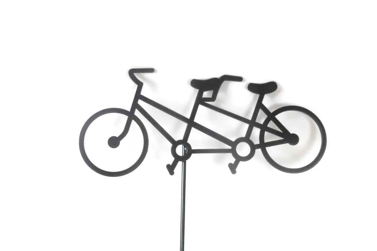Hobby and Leisure Style Rustic or Powder Coated Metal Garden Stake or Stand (CUSTOM Medium Camper 23" Tall Including Stake, Silver)