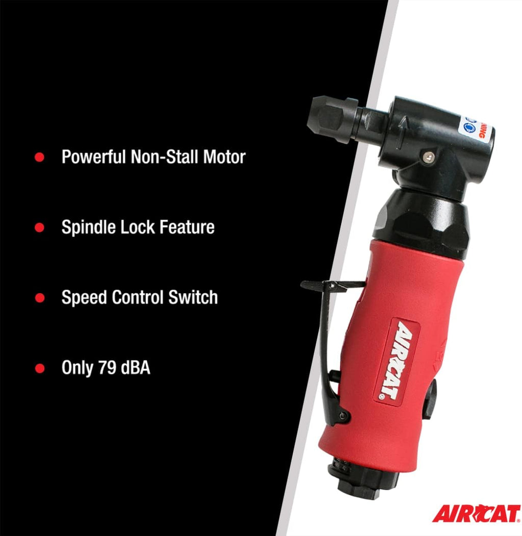 AIRCAT 6280 .75 HP Angle Die Grinder with Spindle Lock, 18,000 RPM