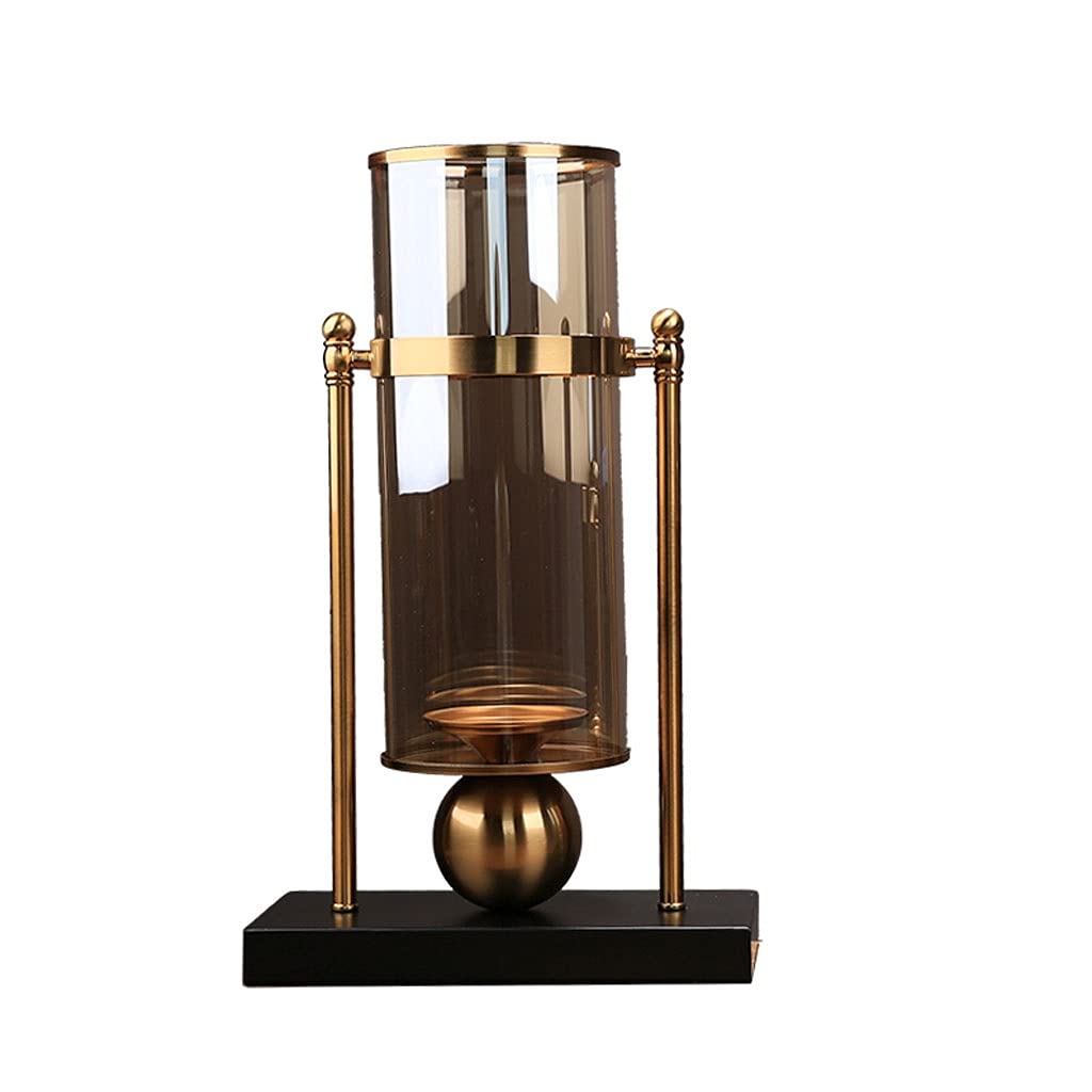Candle Holders for Home Decor， Candle Holder Vintage Metal Candlestick with Glass Screen Cover Accent Display for Home Wedding Candlelight Dinner Decor Holiday Candle Holders(Set)