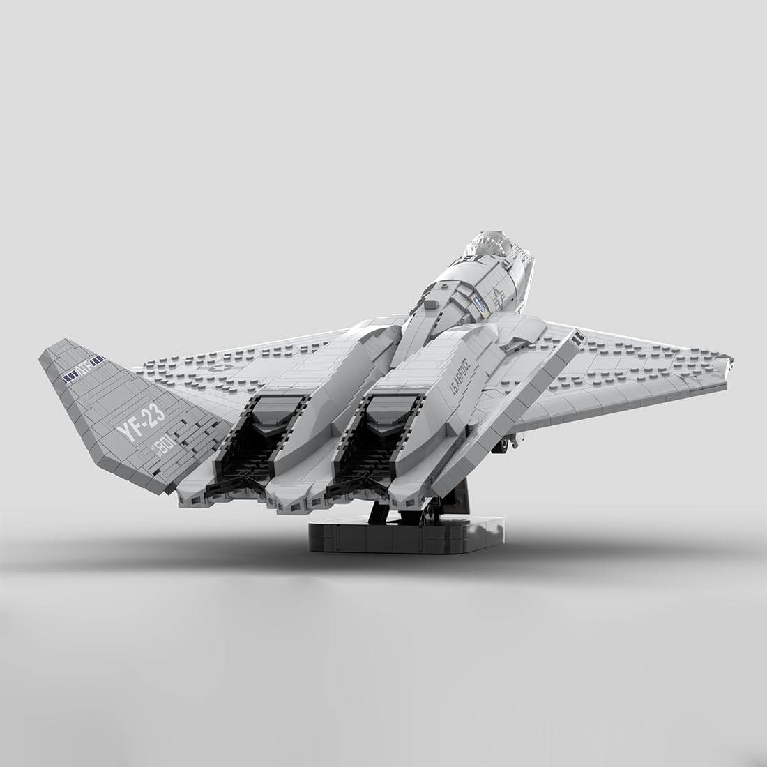 1/35 Scale YF-23 Grey Ghost Fighter Building Blocks Set, Military Aircraft Model Assembly Kits, Collectible Military-Themed Display for Collectors & Enthusiasts, MOC-177282 (2185PCS)