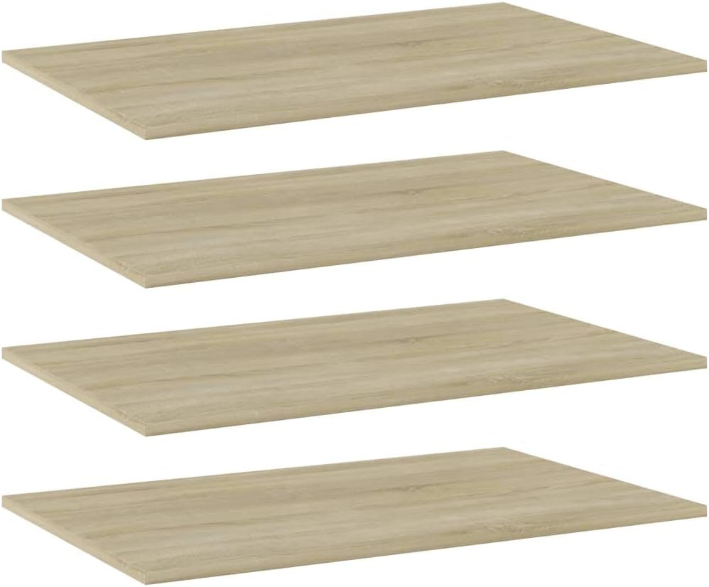 Wall Mounted Shelves Set of 4, 31.5 Inch Sonoma Oak Engineered Wood Shelving Unit for Books, Decor, and Home Organization