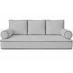 Cottington Lane 6 Piece Outdoor Daybed Cushion Cover Set, Twin Size Fitted 39" x 75" with 6" Deep Fit, Waterproof Indoor Daybed/Porch Swing Bed Mattress & Pillow Bolster Cushion Cover, White