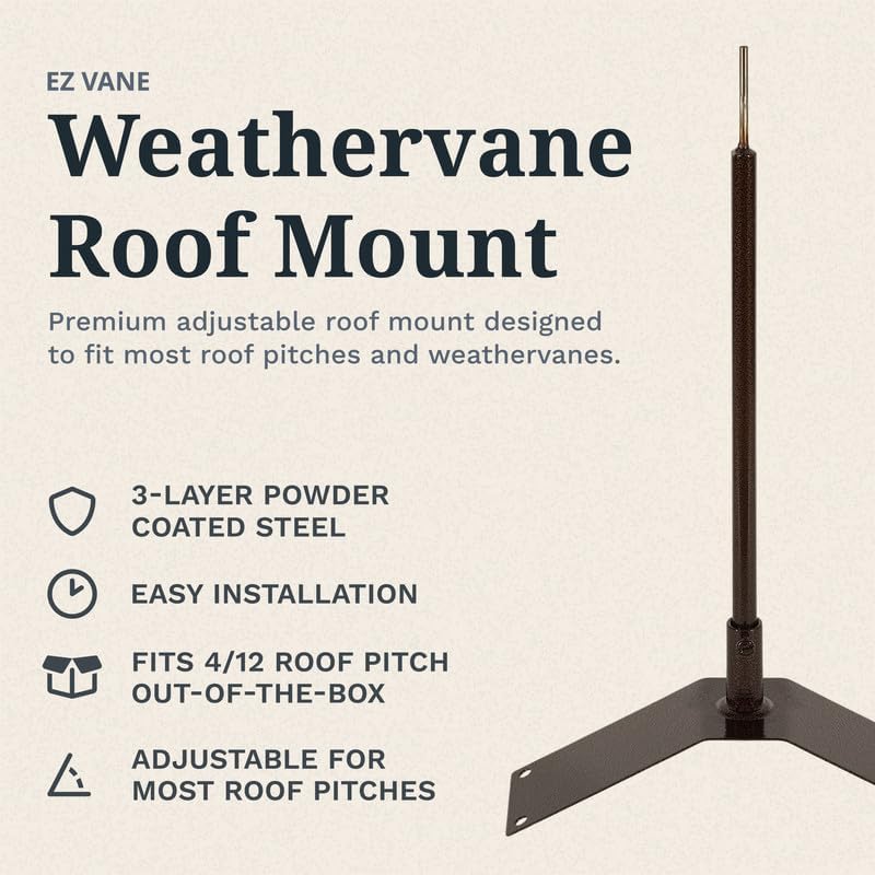 EZ Vane Steel Quarter Horse Weathervane with Wind Cups — Roof Mount
