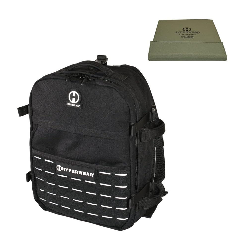 HYPERWEAR® Rucking Backpack with Weights for Walking - 20L Adjustable Weighted Ruck Pack, FlexLoad Plate System