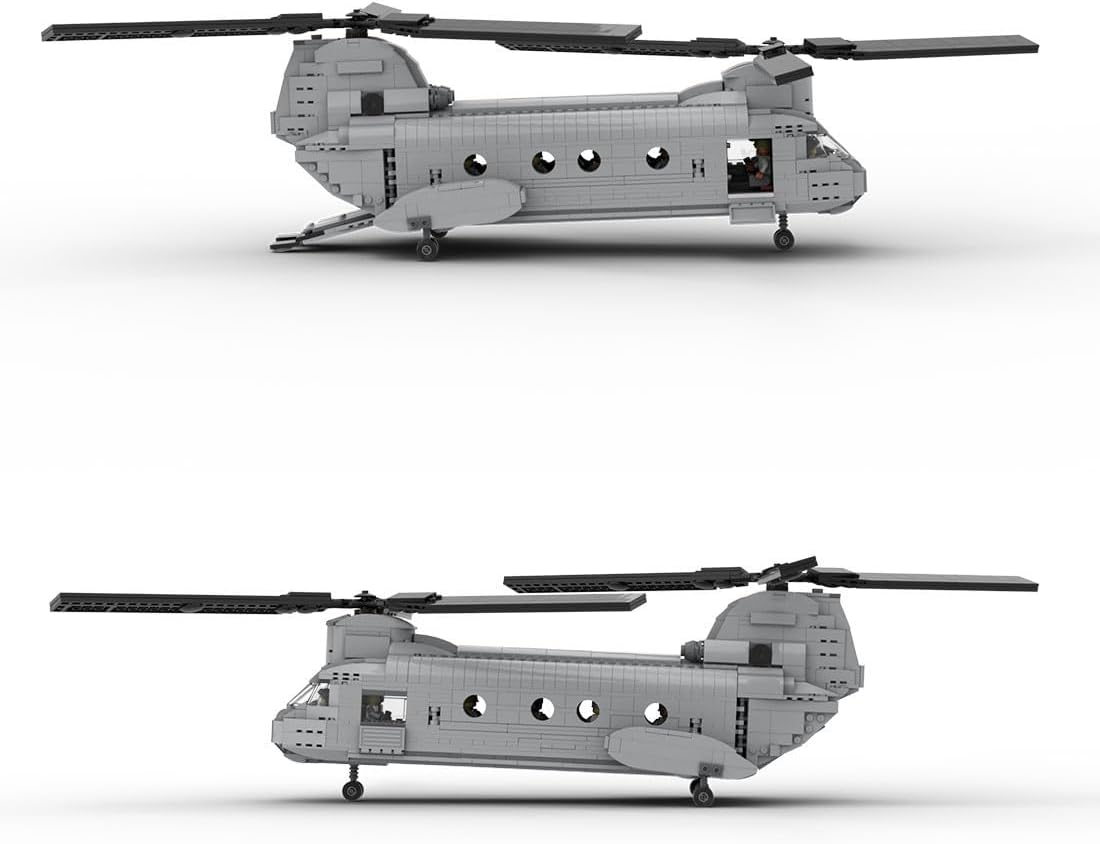Military Fighter Series Model Block Set, MOC CH-46 Sea Knight Military Model Building Blocks Set (1202PCS), 396BWPLT738ZC16AZJ