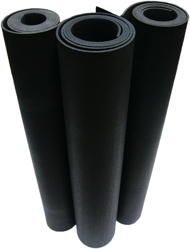Rubber-Cal Recycled Flooring 3/8 in. x 4 ft. x 7 ft. - Black Rubber Mats