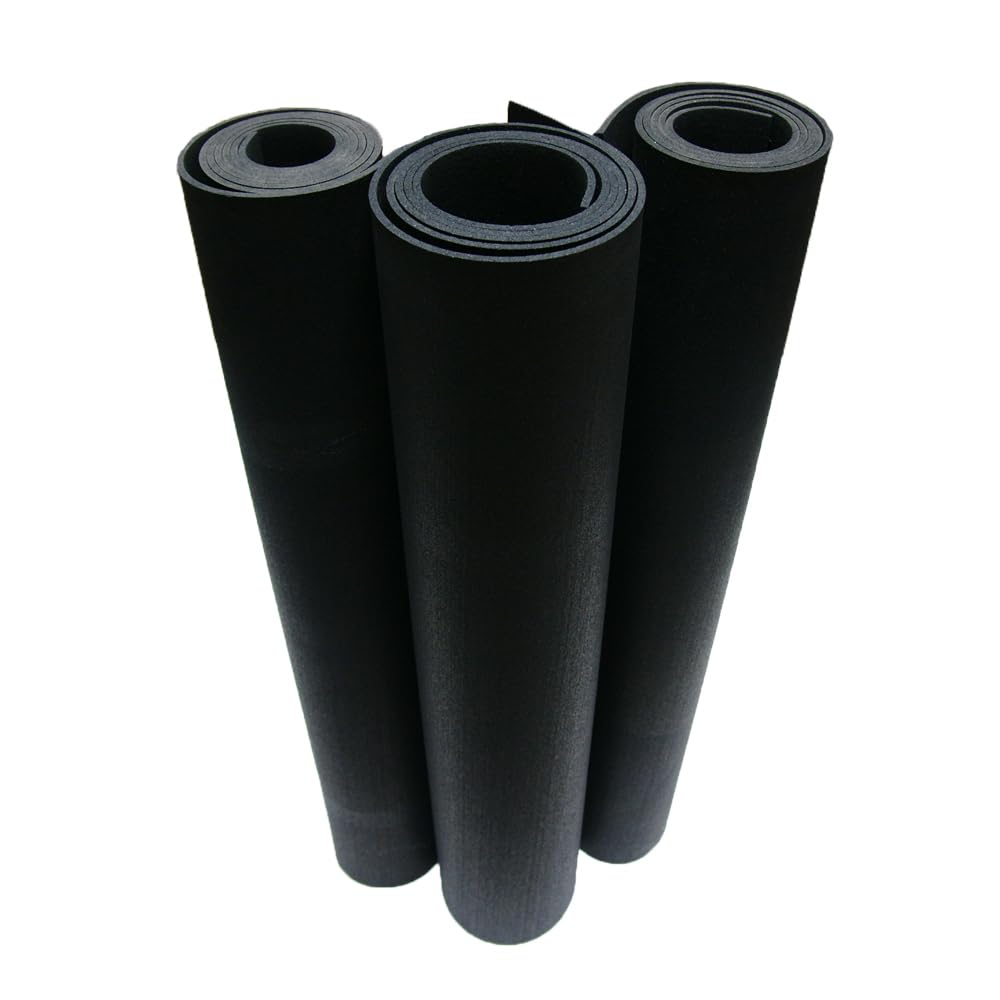 Rubber-Cal Recycled Flooring 3/8 in. x 4 ft. x 8 ft. - Black Rubber Mats