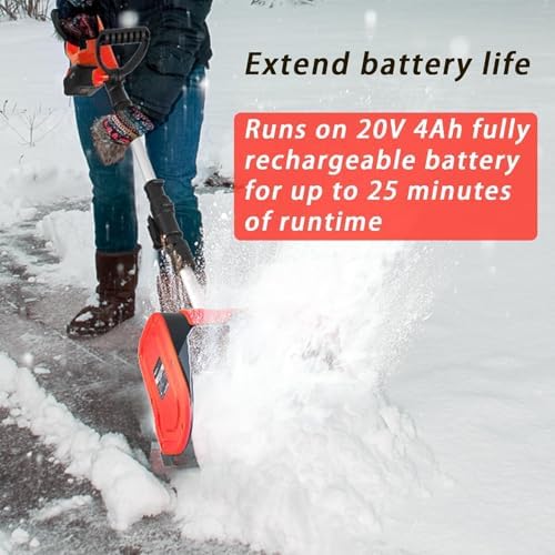 Electric Snow Shovel, Cordless Snow Blower,with 2 Battery, Small Snowplow,Outdoor Snow Clearing Tool,for School Roads