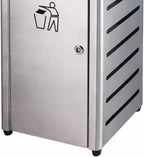 Practical Garbage Can Thickened Outdoor Ashtray Trash Can Vertical Ashtray Brushed Process Stainless Steel Cigarette Butt Column Ashtray Trash Bin Reliable