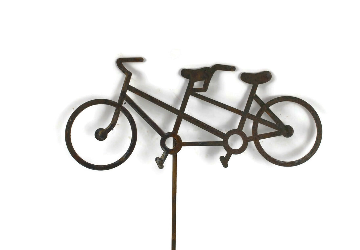 Hobby and Leisure Style Rustic or Powder Coated Metal Garden Stake or Stand (CUSTOM Medium Camper 23" Tall Including Stake, Silver)