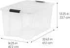 IRIS USA 6-Pack 72 Quart Storage Bins with Lids, Clear