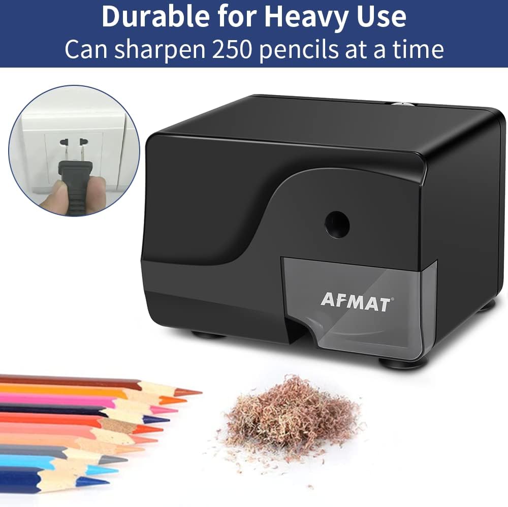 AFMAT Electric Pencil Sharpener for 6-8mm Pencils and Electric Pencil Sharpener 6-11mm Pencils, 2 Pack