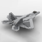 1/35 Scale F-22 Fighter Building Blocks Set, Military Aircraft Model DIY Assembly Kits, Collectible Military-Themed Display Model for Collectors & Enthusiasts, MOC-105520 (1624PCS)