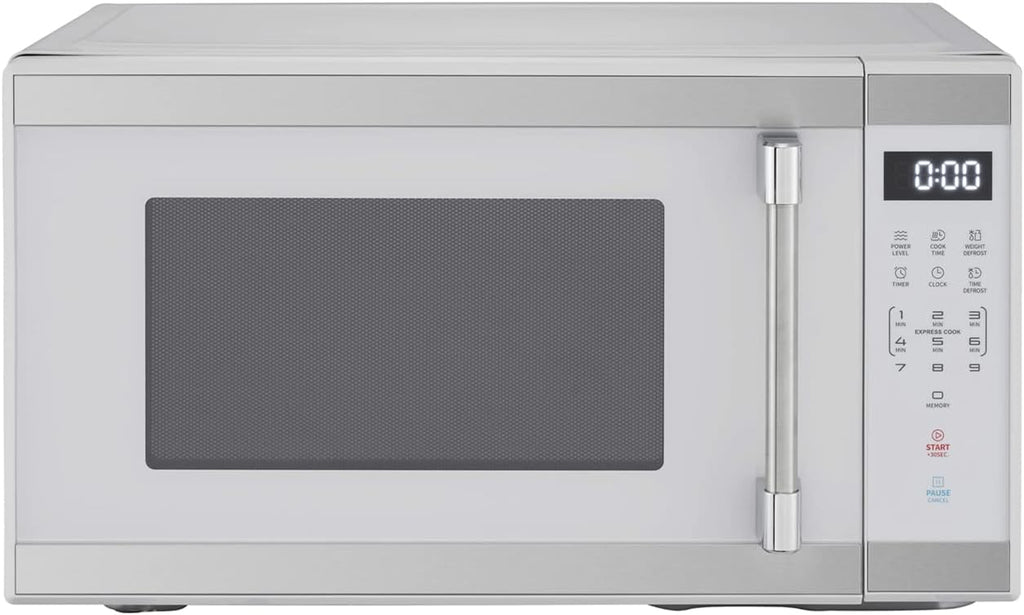 1.1 Cu. ft. 1000 W Mid Size Microwave Oven, 1000W, White Stainless Steel