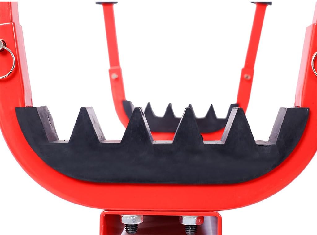 Car Door Hanger for Floor Jack, Adjustable Steel Vehicle Door Removal Tool, Padded Auto Body Support Stand Compatible with Jack Saddles for Car Door Installation Storage and Garage Repair,Red