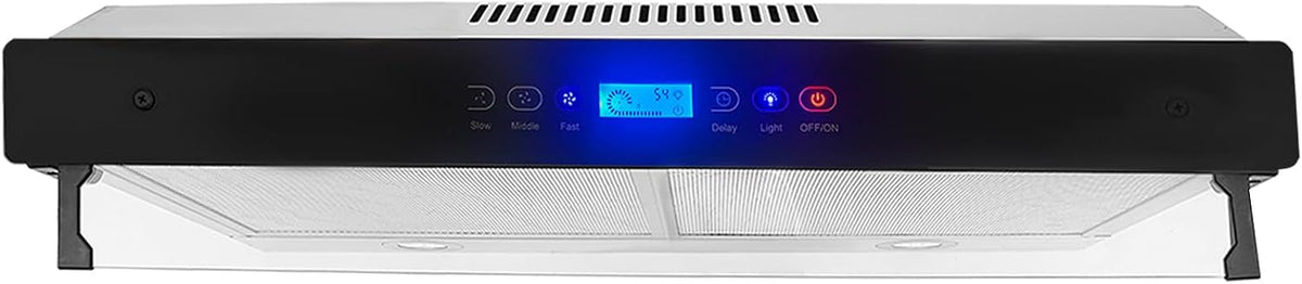 30 Inch Range Hood Under Cabinet, Cold-rolled Steel Plate Kitchen Range Hood with 3 Speeds Exhaust Fan, with LED Lights 2 Pcs Baffle Filters, Silver