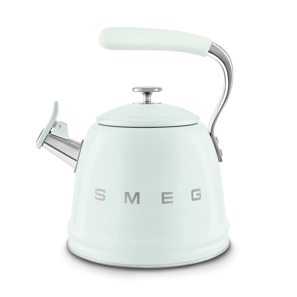 SMEG Stovetop Whistling Kettle – 50s Retro Style, 2.3 Liter (10 Cup / 2.4 Quart) Stainless Steel Tea Kettle with Iconic Design & Whistle – Premium Kitchen Statement Piece-Black