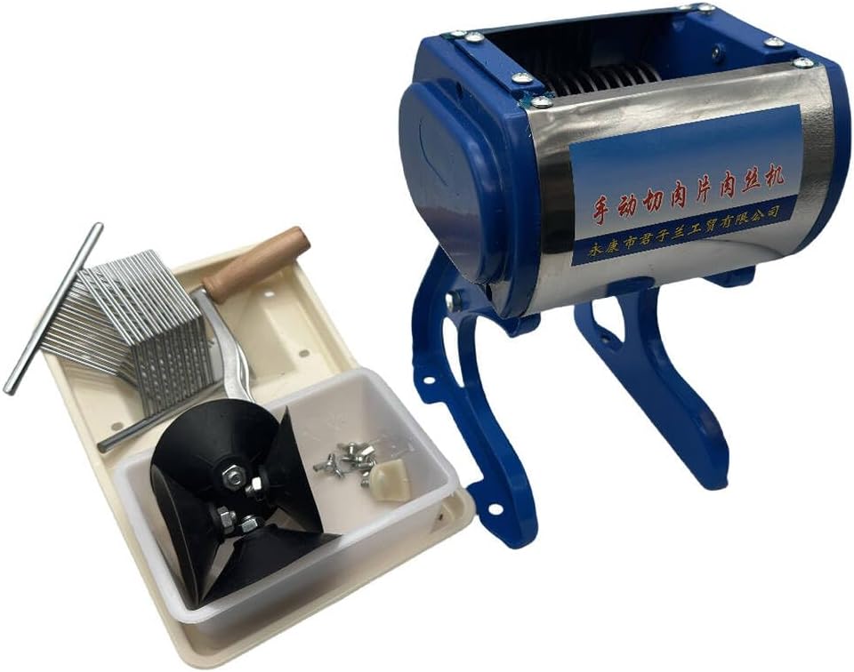 Commercial Manual Meat Slicer - Stainless Steel Meat Grinder, Hand-Cranked Beef Mincer Chopper Shredder Thickness 2/2.5/3/3.5/5/7MM (2.5MM)