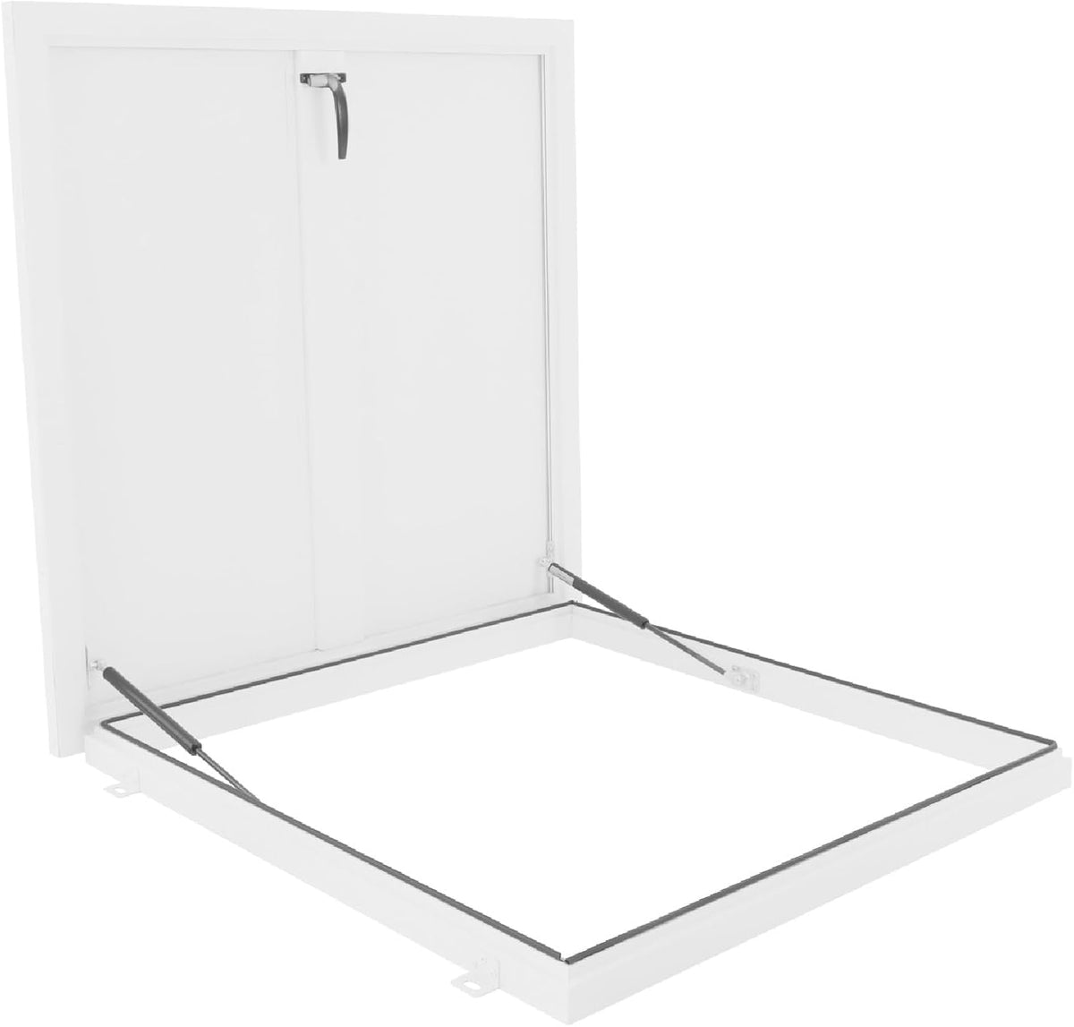 31.5" L X 31.5" W Aluminum Roof Access Hatch, Roof Security Door, Rooftop Hatch Cover Plate for Wellhead Lid, Cellar Cover (White-31.5inch)