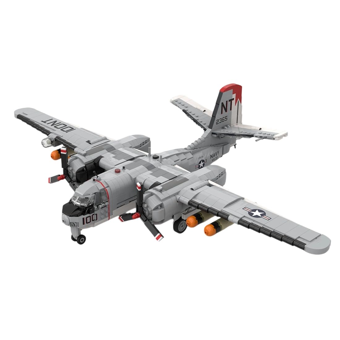 A-6E Intruder Fighter Jet Building Blocks Model, 1570PCS 1/35 Scale MOC Creative Plane Military Aircraft Model Display Set, Collectible Gifts Set for Adults
