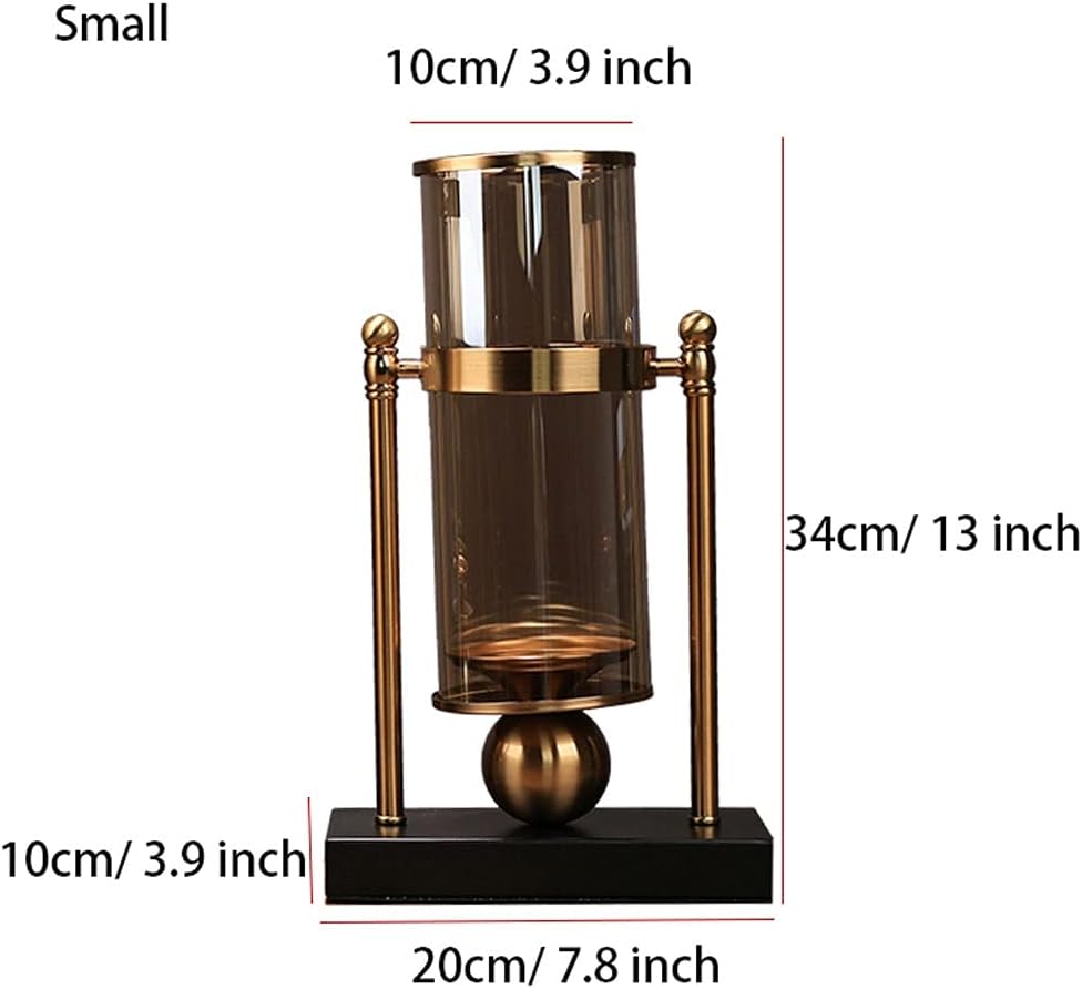 Candle Holders for Home Decor， Candle Holder Vintage Metal Candlestick with Glass Screen Cover Accent Display for Home Wedding Candlelight Dinner Decor Holiday Candle Holders(Set)