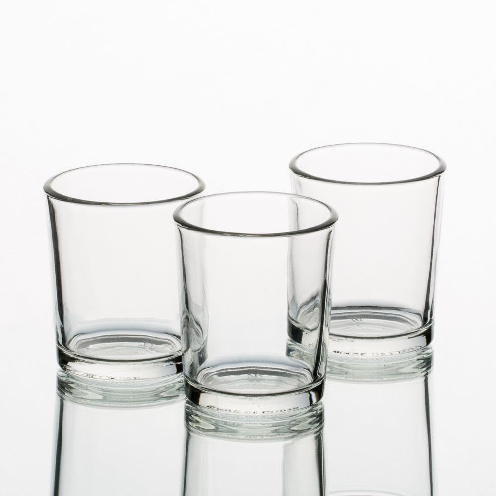 Set of 144 Richland Votive Candles Lavender Unscented and 144 Clear Glass Eastland Votive Holders