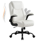 GTPLAYER PU Leather Office Chair, Home Desk Chair with Flip-up Arms, Modern