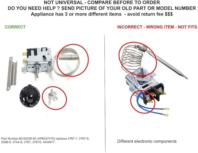 GLOBPRO Solutions Refrigerator Temperature Control Thermostat Compatible U-Line 80-54228-00