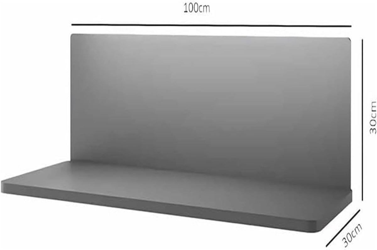 Floating Wall Shelves with Led Light, Stainless Steel Design for Home Decoration, Ideal for Organizing Accessories and Displaying Items,Silver Grey/1 Item-100x30x30cm