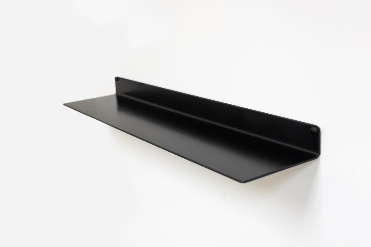 Urbandi Modern Metal Floating Wall Shelves, Industrial Style Heavy Duty Display Ledge, Black Steel Construction, Made in USA (48Wx12D)