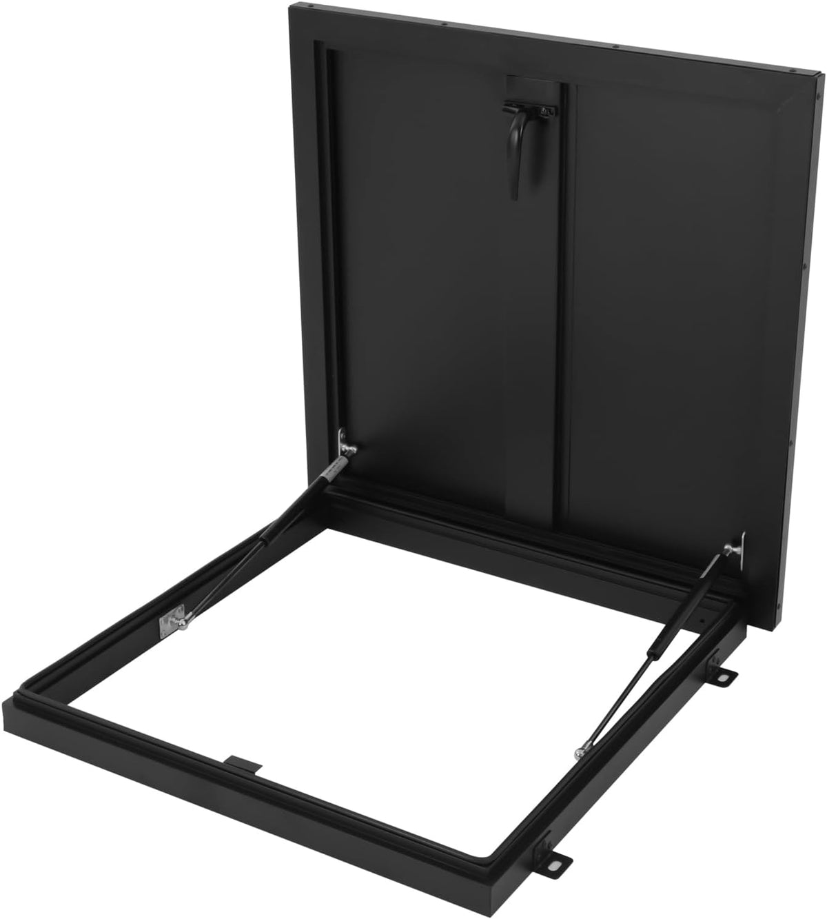 Roof Hatch, Aluminum Alloy Roof Access Hatch with Switch-Type Handle, 23.6 * 23.6 Inches Roof Security Door for Residential Buildings, Commercial Buildings, Industrial Plants(Black)