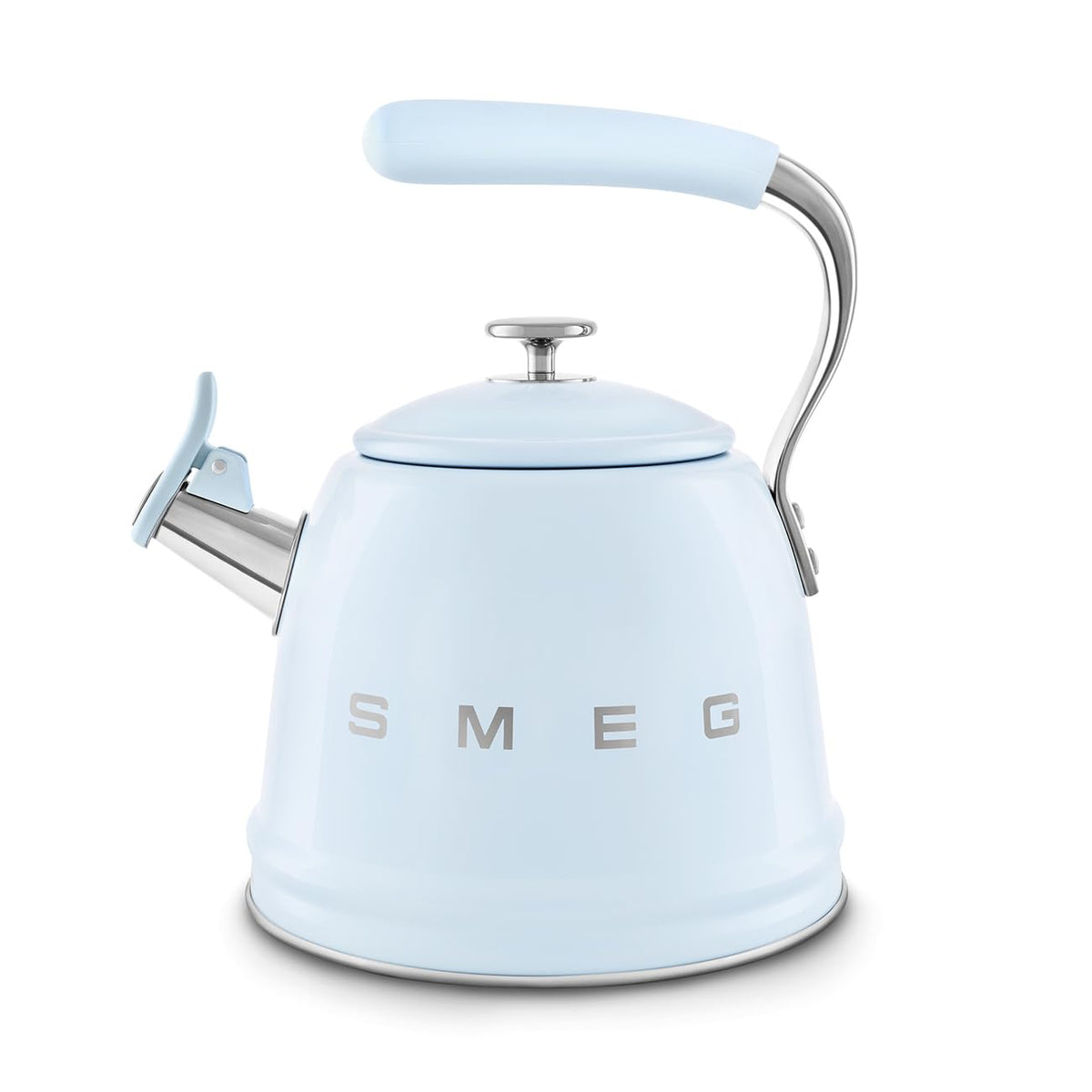 SMEG Stovetop Whistling Kettle – 50s Retro Style, 2.3 Liter (10 Cup / 2.4 Quart) Stainless Steel Tea Kettle with Iconic Design & Whistle – Premium Kitchen Statement Piece-Black