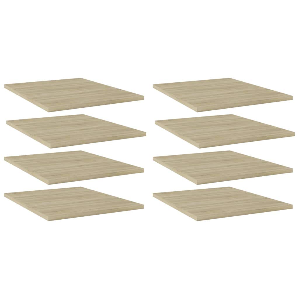 8 Pcs Wall-Mounted Shelf Boards, 15.7 x 15.7 Inch Square Bookshelf Boards, Engineered Wood Display Shelves with High Gloss Black Finish for Home Office Study Storage and Organization