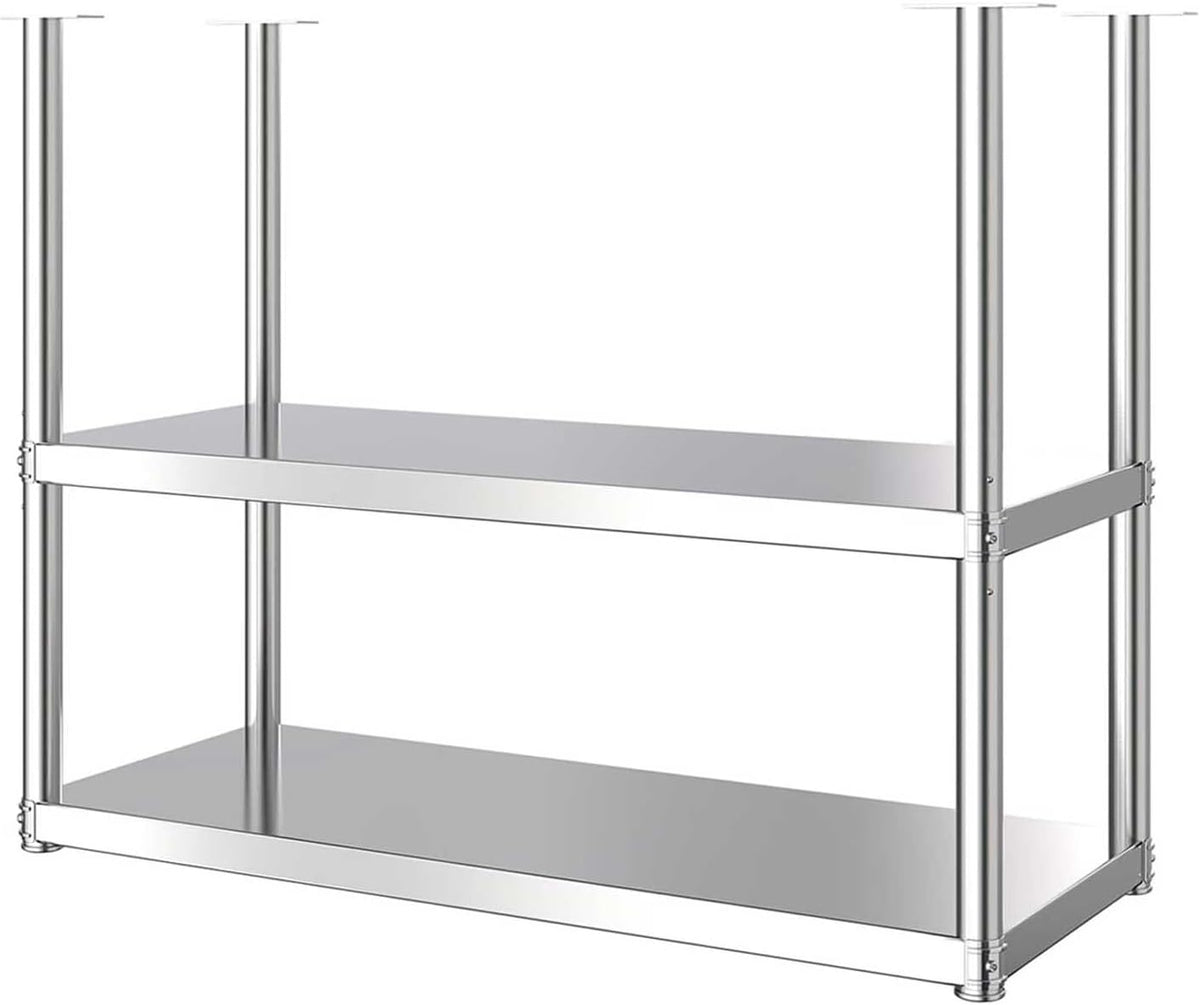 Ceiling Shelf, Stainless Steel Ceiling-Mounted Floating Shelves, Kitchen Pot Storage Shelves for Utensils, Hanging Shelf for Restaurant, Bar, Cafe(90x35x80cm)